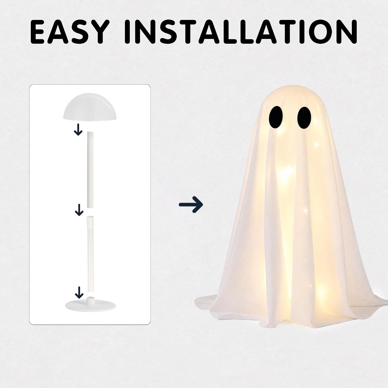 Halloween Decorations -2 Packs Spooky Light up Ghosts with Lights