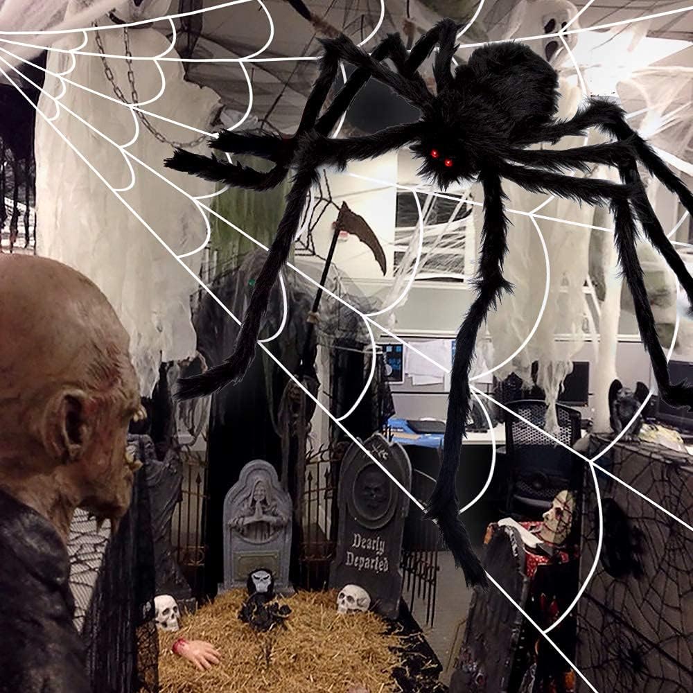 200" Halloween Decorations Spider Web Outdoor +59" Giant Spider Décor