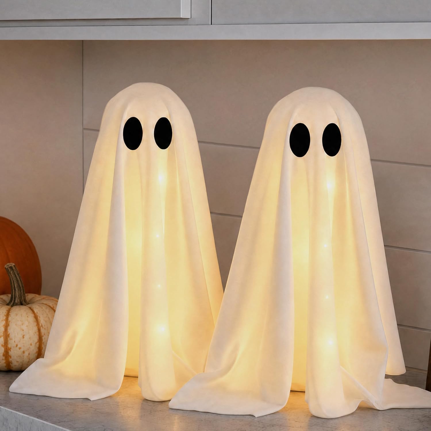 Halloween Decorations -2 Packs Spooky Light up Ghosts with Lights