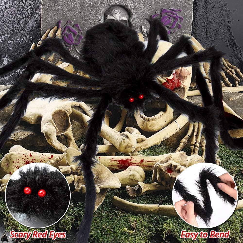 200" Halloween Decorations Spider Web Outdoor +59" Giant Spider Décor