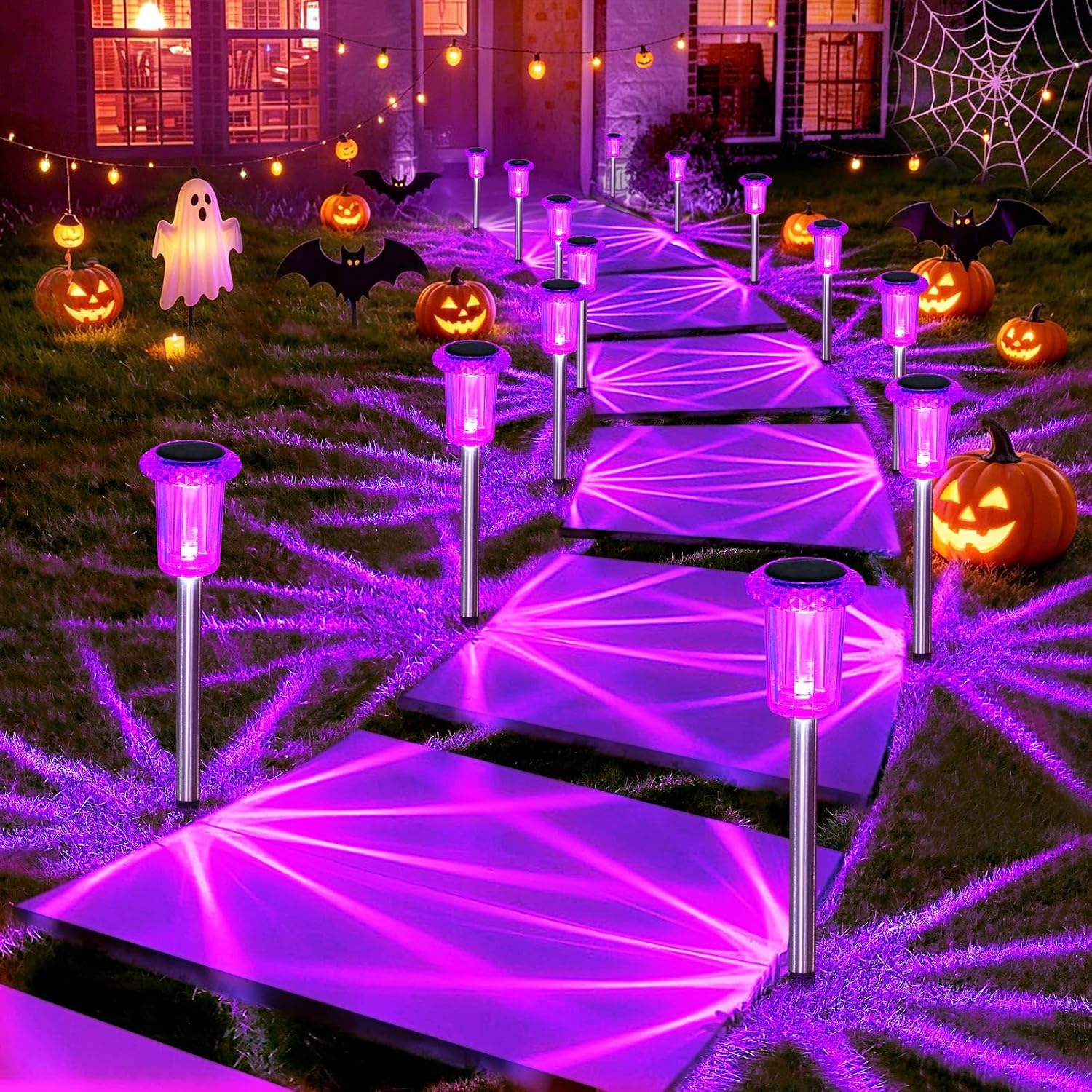 Solar Halloween Lights Outdoor Waterproof 10 Pack Halloween Decor