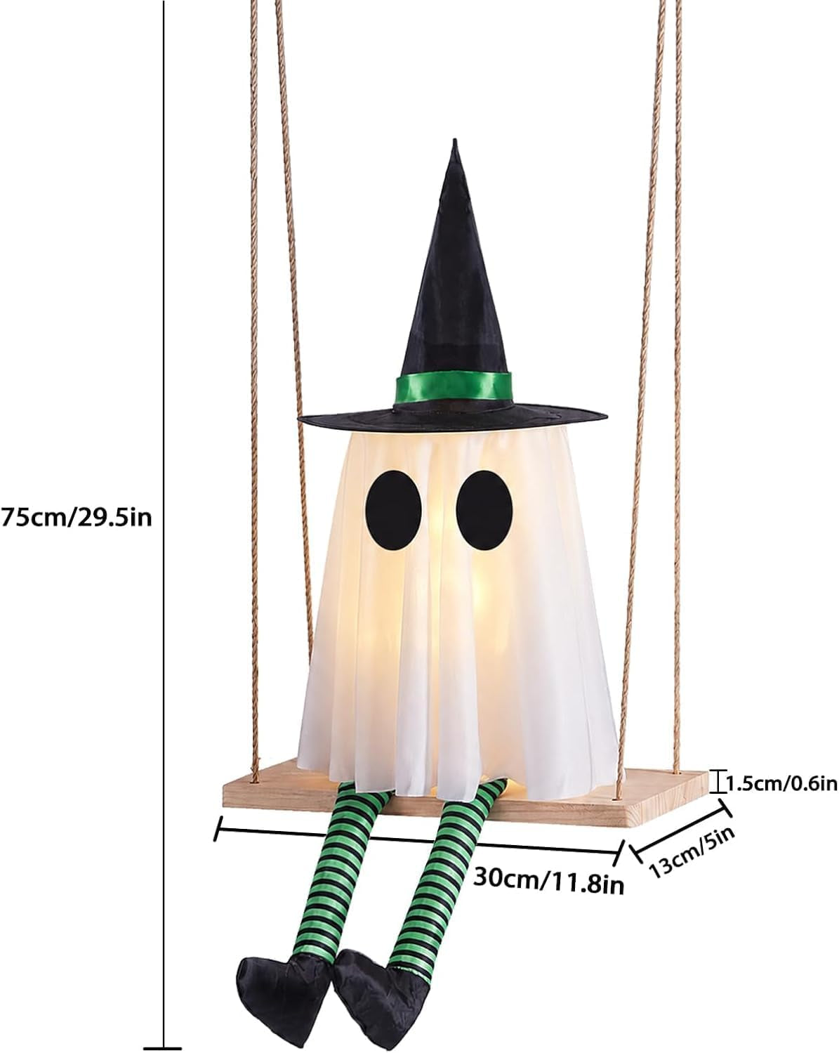 Halloween Swinging Ghost Outdoor Decor, Spooky Hanging Ghosts Decorations